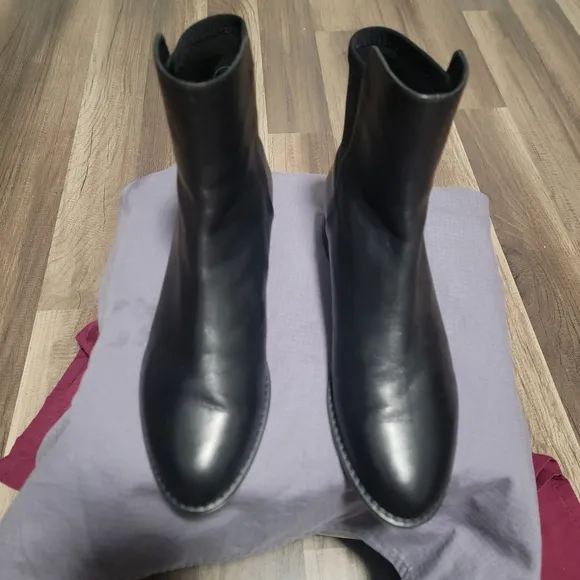 ETUART WEITMAN Men's Black Leather Boots