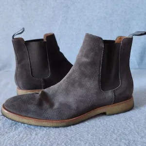 EUC New Republic Mark McNairy Suede Sonoma Chelsea Boots Crepe Sole Brown