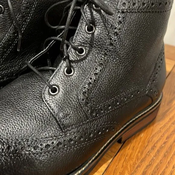 EUC Nunn Bush Odell Wingtip Chukka Black Boot Size 10.5W.