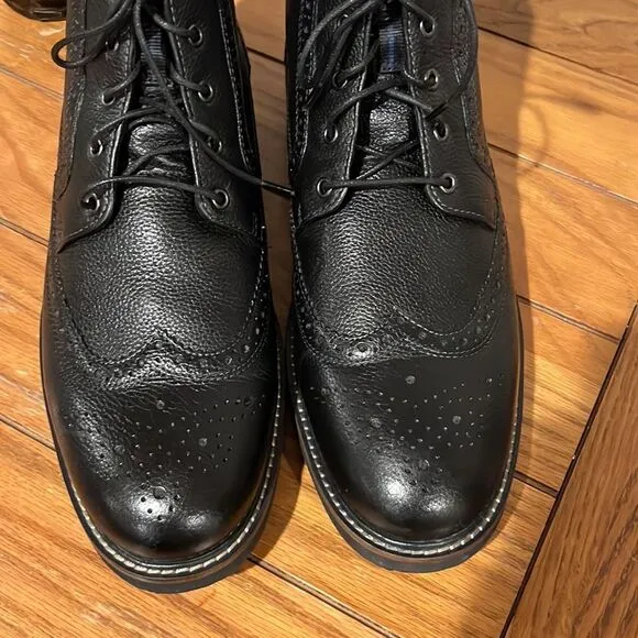 EUC Nunn Bush Odell Wingtip Chukka Black Boot Size 10.5W.