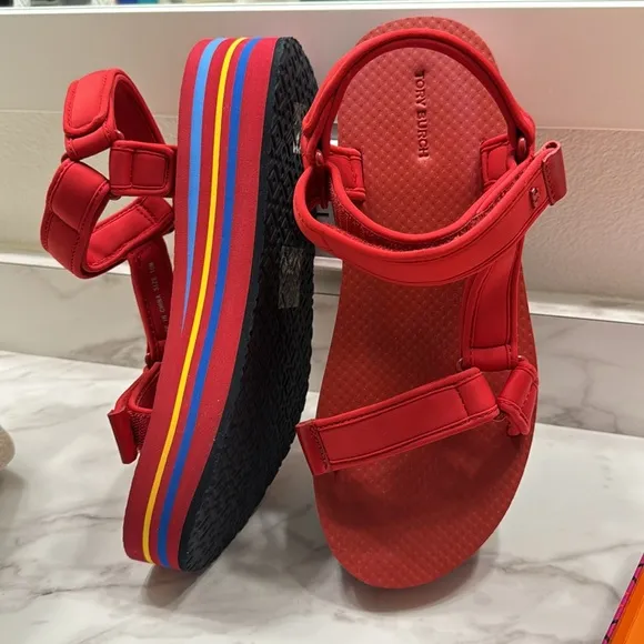 EUC Tory Burch Sport Eva Sandal Neoprene Strap Flare