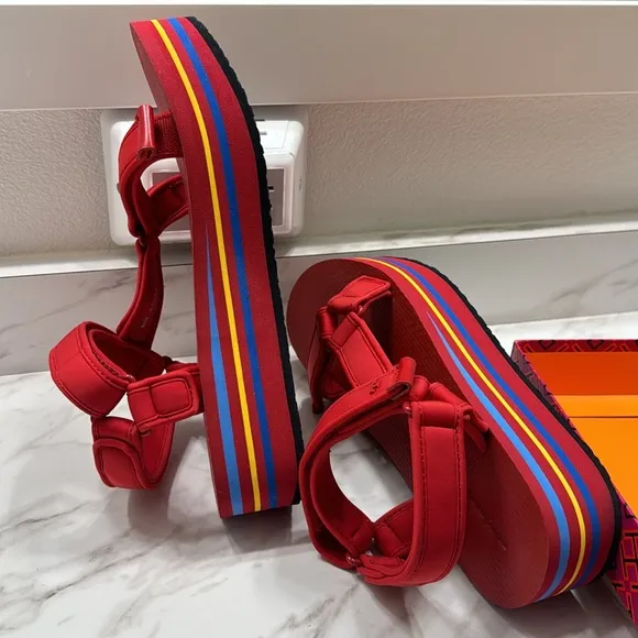 EUC Tory Burch Sport Eva Sandal Neoprene Strap Flare