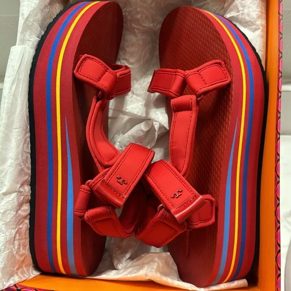 EUC Tory Burch Sport Eva Sandal Neoprene Strap Flare