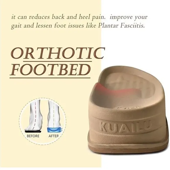 EUC💫KuaiLu Walking Platform Plantar Fasciitis ArchSupport Brown Open-Toe Sandls