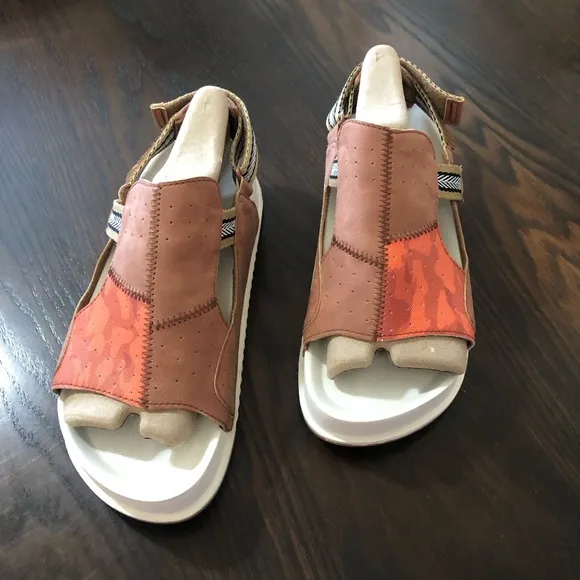 EUC💫KuaiLu Walking Platform Plantar Fasciitis ArchSupport Brown Open-Toe Sandls