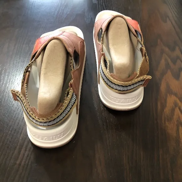 EUC💫KuaiLu Walking Platform Plantar Fasciitis ArchSupport Brown Open-Toe Sandls