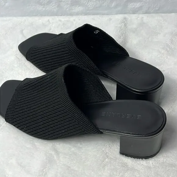 Everlane The Glove Mules in ReKnit Black New Womens Size 5 Sandals Heels NWOB