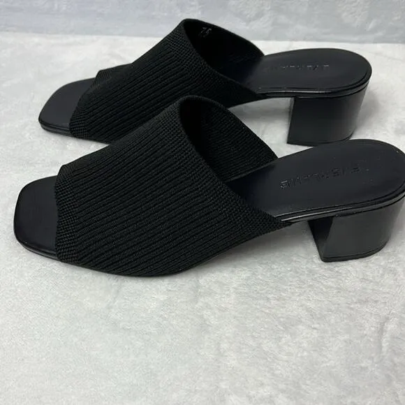 Everlane The Glove Mules in ReKnit Black New Womens Size 5 Sandals Heels NWOB