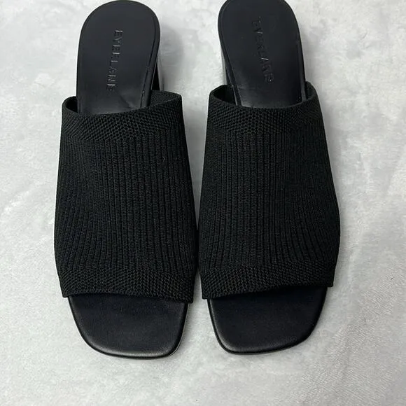 Everlane The Glove Mules in ReKnit Black New Womens Size 5 Sandals Heels NWOB