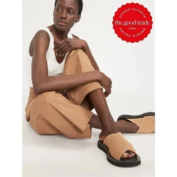 Everlane The ReKnit City Flatform Sandal Size 11 Tan Black