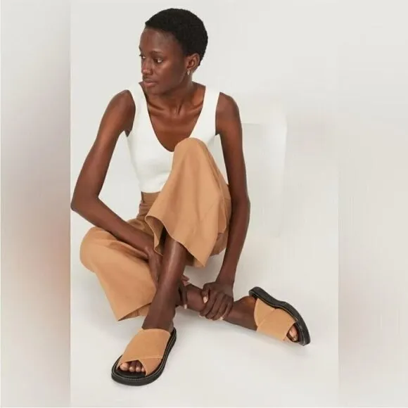 Everlane The ReKnit City Flatform Sandal Size 11 Tan Black