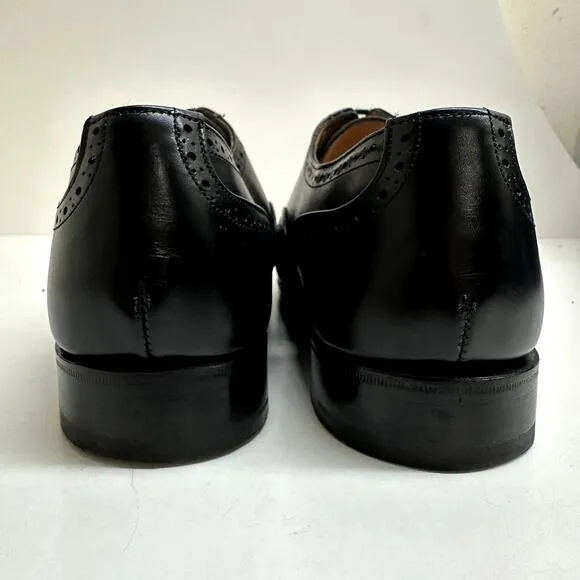 EXCELLENT Tricker's Kensington Oxford Black Calf Cap Toe City Shoe US 9.5 UK 8.5