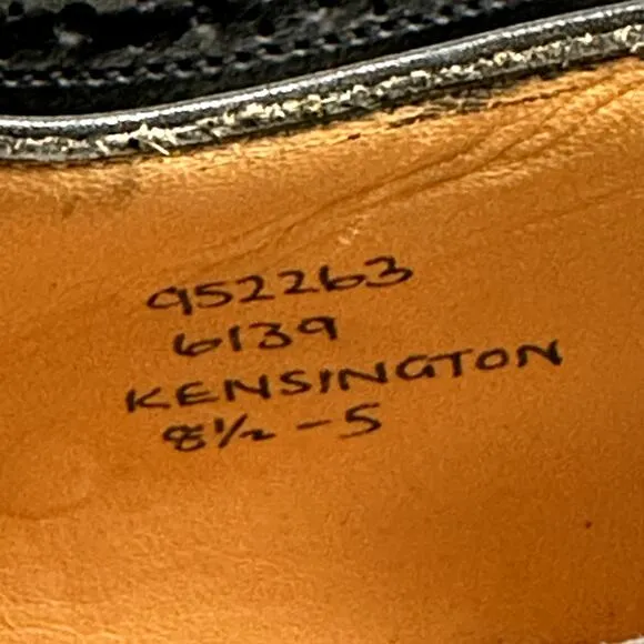 EXCELLENT Tricker's Kensington Oxford Black Calf Cap Toe City Shoe US 9.5 UK 8.5