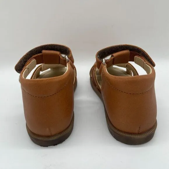Falcotto Naturino Cedric Kids Nappa Leather Brown Sandals Size 25 US 8 Fisherman