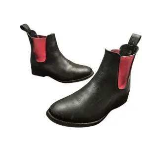 Fanyl Robin &amp; Free People Distressed Women's Black and Red Chelsea Boots Size 9