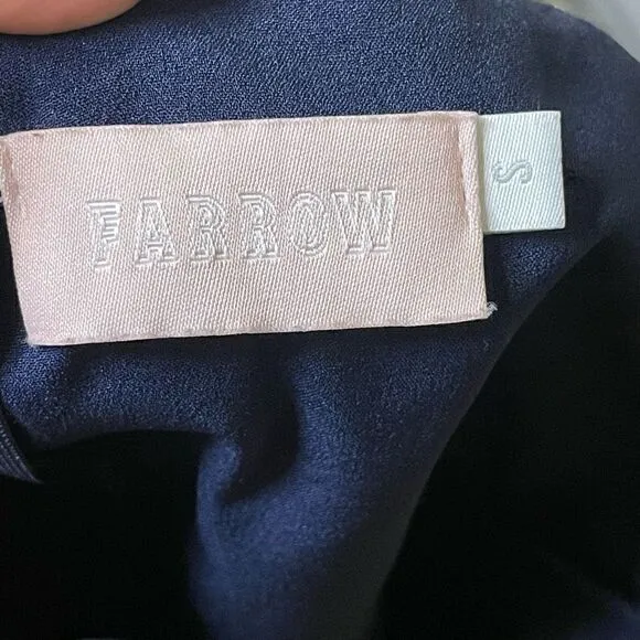 Farrow Navy Spaghetti Strap Deep Blue Dress Workwear Date Wedding Guest Small