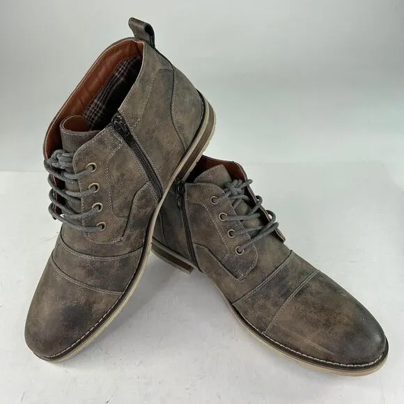 Ferro Aldo Blaine MFA806035 Mens Casual Mid-Top Zipper Boots US 11 Brown Chukka