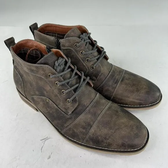 Ferro Aldo Blaine MFA806035 Mens Casual Mid-Top Zipper Boots US 11 Brown Chukka