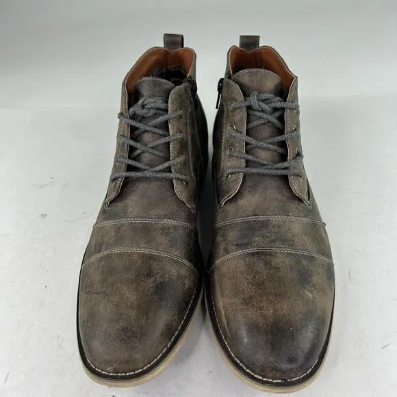 Ferro Aldo Blaine MFA806035 Mens Casual Mid-Top Zipper Boots US 11 Brown Chukka