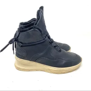 Filling Pieces Black High top fur lined fashion shoes Mondi Shark Depok