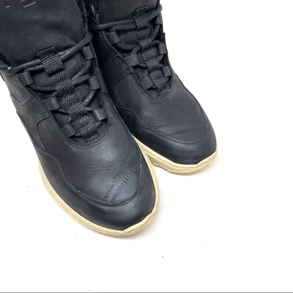 Filling Pieces Black High top fur lined fashion shoes Mondi Shark Depok