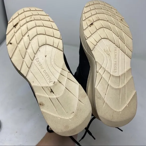 Filling Pieces Black High top fur lined fashion shoes Mondi Shark Depok