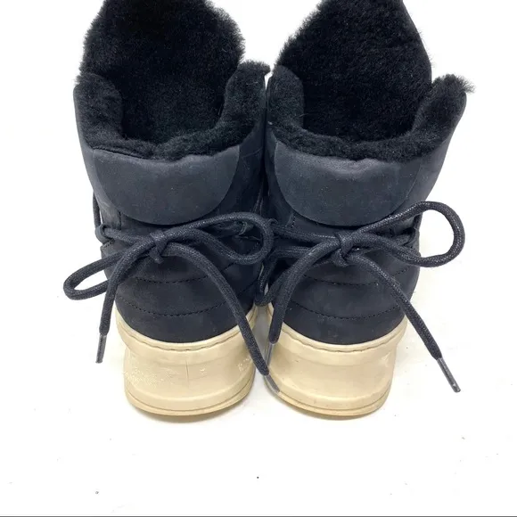 Filling Pieces Black High top fur lined fashion shoes Mondi Shark Depok