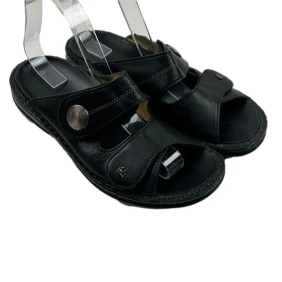 Finn Comfort Women's Black leather Sansibar Sandals Size 39