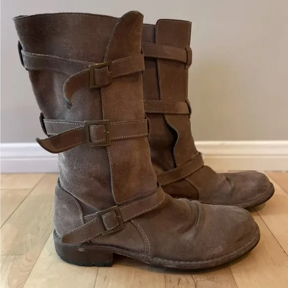 FIORENTINI   BAKER Taupe Brown Suede Eternity Womens Boots Size 39 / Retail $740