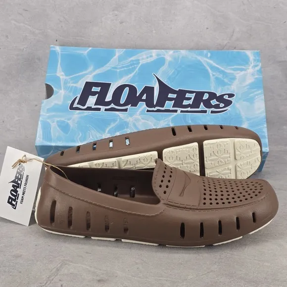 Floafers Water Shoes Mens Size 10 Country Club Drivers Driftwood Brown Coconut