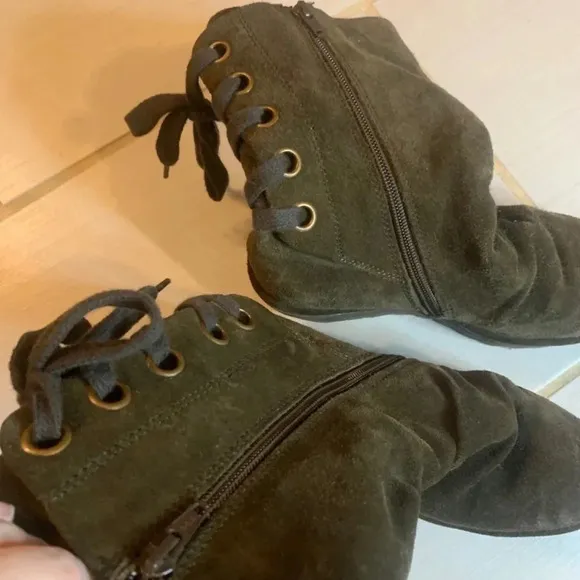 Fly London Suede Leather Wedge Boots 37