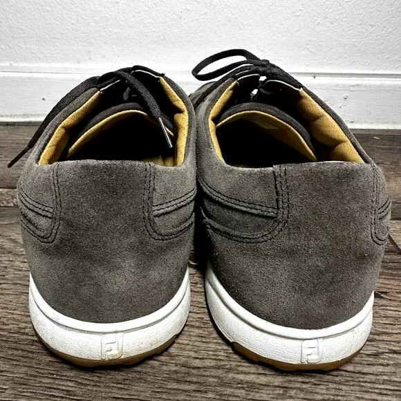 FootJoy Casual Golf Shoes Waterproof Suede Lace Up Spikeless Slate Wax 13M