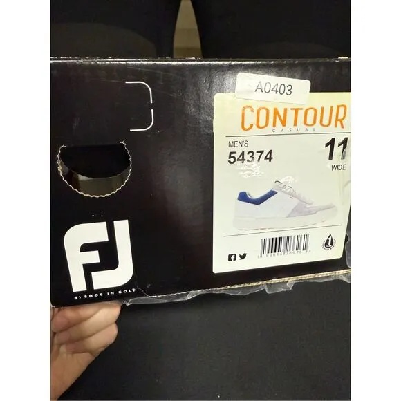 Footjoy Contour Casual Golf Shoes Sneakers White Grey 11 Wide 54374