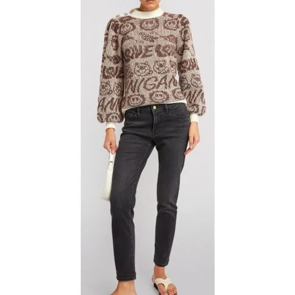Frame La Garcon Straight Leg Gray Faded Black Ankle Straight Leg Jeans ~ Sz 28