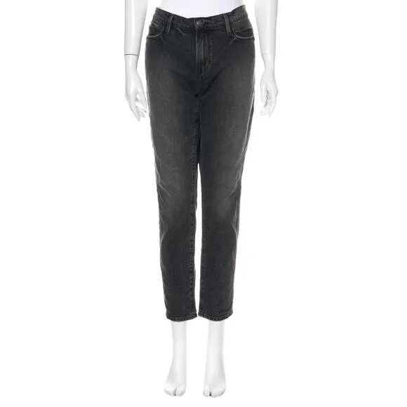 Frame La Garcon Straight Leg Gray Faded Black Ankle Straight Leg Jeans ~ Sz 28