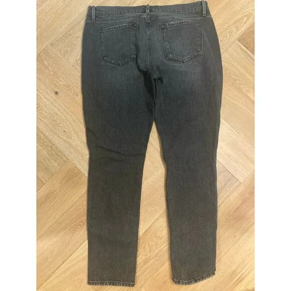 Frame La Garcon Straight Leg Gray Faded Black Ankle Straight Leg Jeans ~ Sz 28