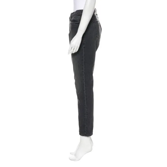 Frame La Garcon Straight Leg Gray Faded Black Ankle Straight Leg Jeans ~ Sz 28