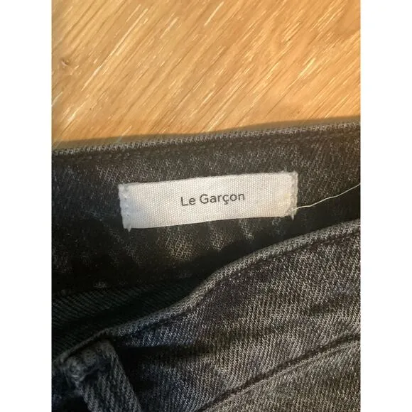 Frame La Garcon Straight Leg Gray Faded Black Ankle Straight Leg Jeans ~ Sz 28