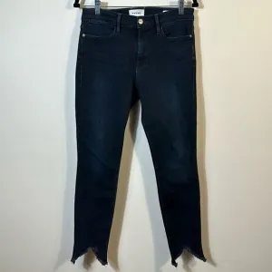 Frame Le High Skinny Double Triangle Raw Hem Jeans in Keen Women Size 29