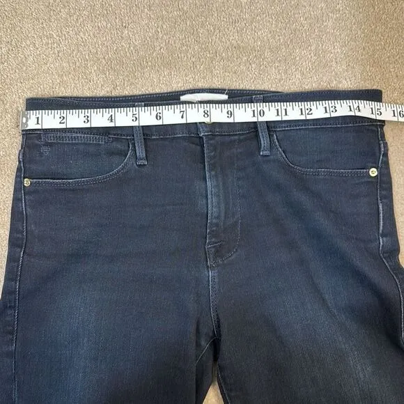 Frame Le High Skinny Double Triangle Raw Hem Jeans in Keen Women Size 29