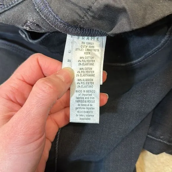 Frame Le High Skinny Double Triangle Raw Hem Jeans in Keen Women Size 29