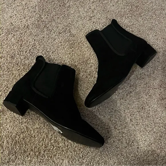 FRANCES VALENTINE Black Suede Leather Chelsea Boots
