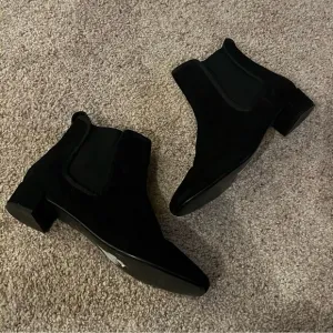 FRANCES VALENTINE Black Suede Leather Chelsea Boots