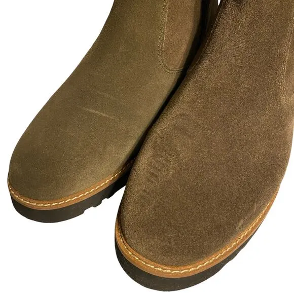 FRANCO SARTO 8M Brown Suede Leather Booties L-Chevelle Side Zip Boots