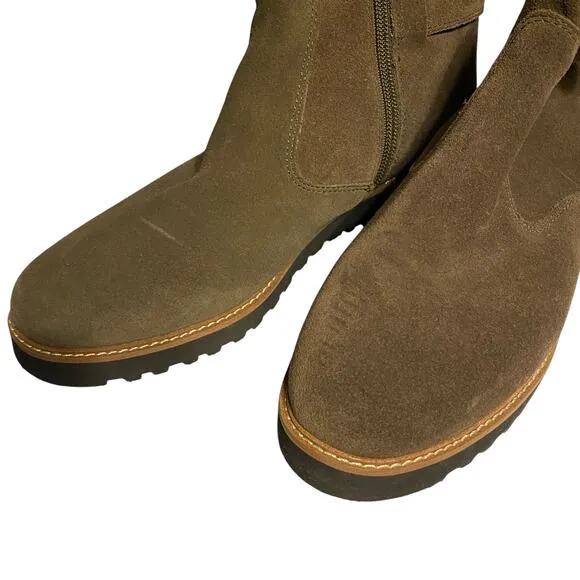 FRANCO SARTO 8M Brown Suede Leather Booties L-Chevelle Side Zip Boots
