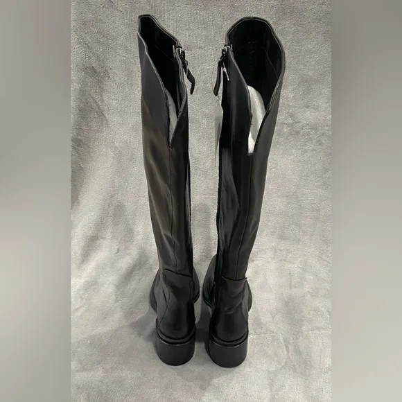 FRANCO SARTO Black Leather Dorica Wide Calf Boots Women’s Size 6.5 NWT
