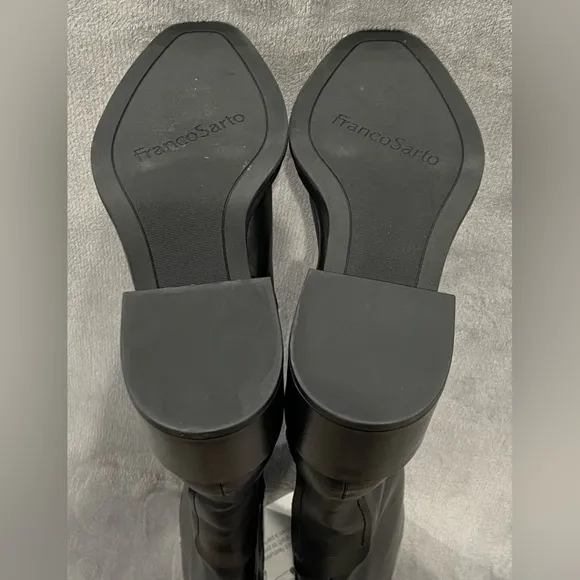 FRANCO SARTO Black Leather Dorica Wide Calf Boots Women’s Size 6.5 NWT