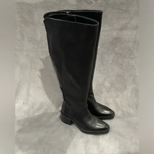 FRANCO SARTO Black Leather Dorica Wide Calf Boots Women’s Size 6.5 NWT