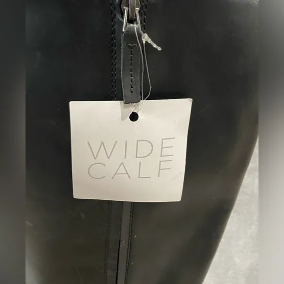 FRANCO SARTO Black Leather Dorica Wide Calf Boots Women’s Size 6.5 NWT