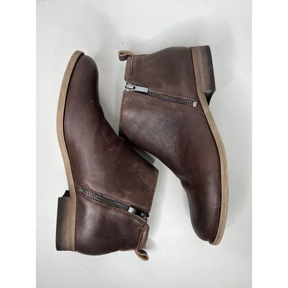 Franco Sarto Keegan Boot Brown Leather Bootie Women’s Size 10